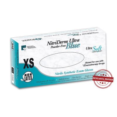 NitriDerm Ultra Powder-Free Blue Nitrile exam gloves