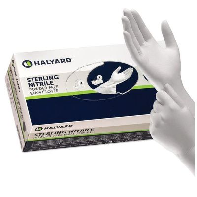 Halyard Sterling Nitrile powder-free exam gloves. Box of 200.