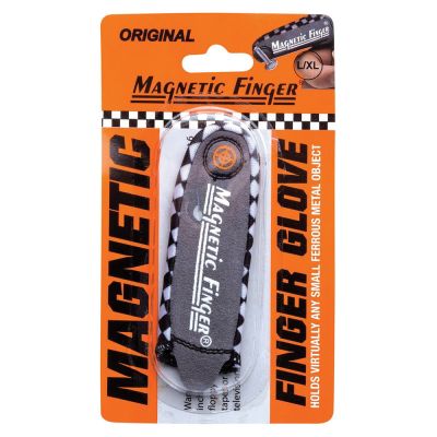 Magnetic finger for holding small metal objects