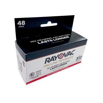 Rayovac Pro Line Advanced hearing aid batteries in a pack of 48