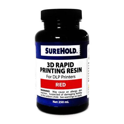 SureHold 94008 DLP Rapid Print Resin, Red, 250 ml Bottle