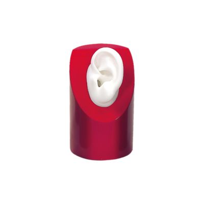 Small red deco column with white left ear