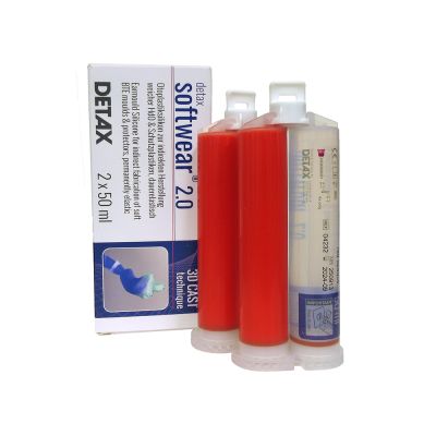 Detax 04232 Softwear 2.0, 40 Shore, Red Opaque, Box of 2 Cartridges