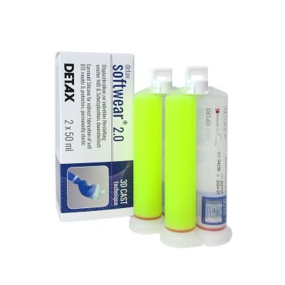 Detax 04234 Softwear 2.0, 40 Shore, Yellow Fluorescant, Box of 2 Cartridges