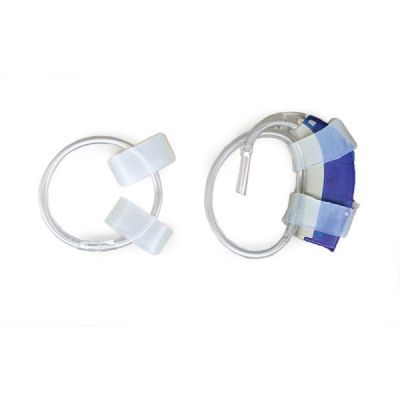 Huggie Aids shown alone and also with BTE hearing aid