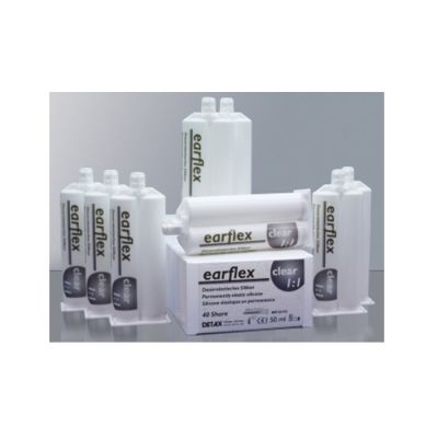 Detax 03192 Earflex Clear Silicone Material, 40 Shore, 8 Cartridges