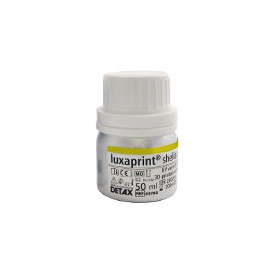 Detax Luxaprint shellac color yellow lacquer in a 50 ml bottle