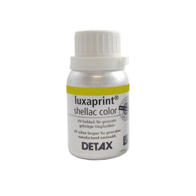 Detax Luxaprint shellac color yellow lacquer in a 100 ml bottle