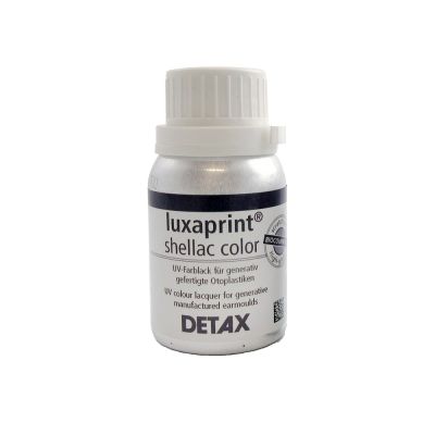 Detax Luxaprint shellac color black in a 100 ml bottle
