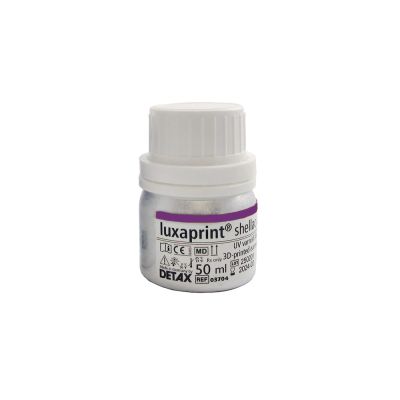 Detax Luxaprint shellac color violet lacquer in a 50 ml bottle