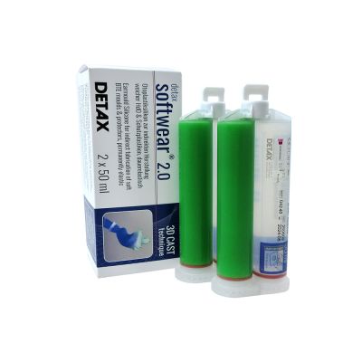 Detax 04240 Softwear 2.0, 60 Shore, Green Opaque, Box of 2 Cartridges