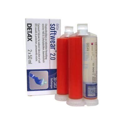 Detax 04242 Softwear 2.0, 60 Shore, Red Opaque, Box of 2 Cartridges