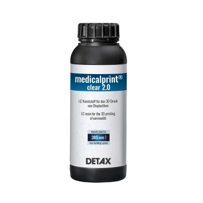 Detax 4224 Medicalprint Light Curing Resin, Brilliant Clear 2.0, 1000 g Bottle