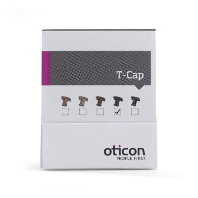 Oticon T-Cap Microphone Covers, Dark Brown, Pack of 8