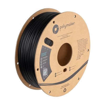 PolyLite PLA Pro black 3D printing filament on a 1 kg spool.