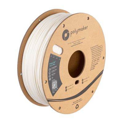 PolyLite PLA Pro white 3D printing filament on a 1 kg spool.