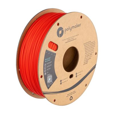 PolyLite PLA Pro red 3D printing filament on a 1 kg spool.