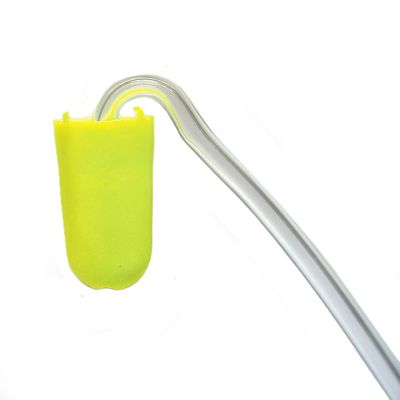 Tapered yellow foam test tip on tubing