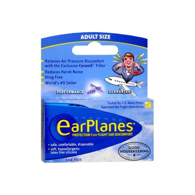 EarPlanes Earplugs, Adult Size, 1 Pair