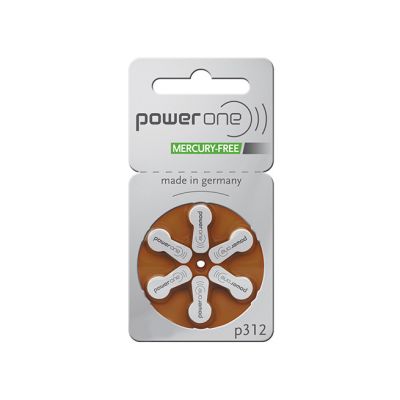 Power One CR Mercury Free Batteries, Size 312, Box of 60