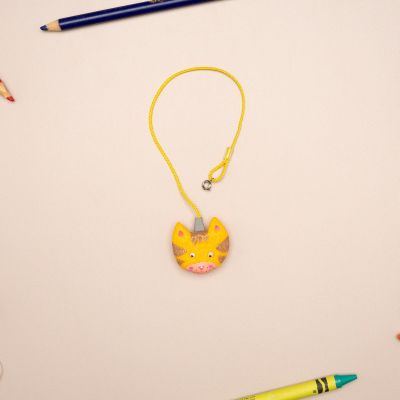 Monaural ITE Critter Clip, 7.5", Cool Cat, Yellow Cord