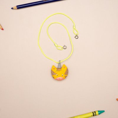 Binaural ITE Critter Clip, 15", Cool Cat, Yellow Cord