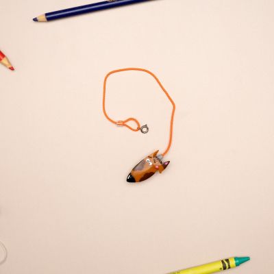 Monaural ITE Critter Clip, 7.5",  Dogzilla, Orange Cord