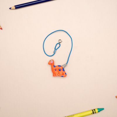 Monaural ITE Dino Clip, 7.5", Bronto, Blue Cord