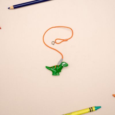 Monaural ITE Dino Clip, 7.5",  Rex, Orange Cord