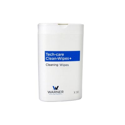 Tech-care Clean-Wipes+ cleaning wipes in 30 count container