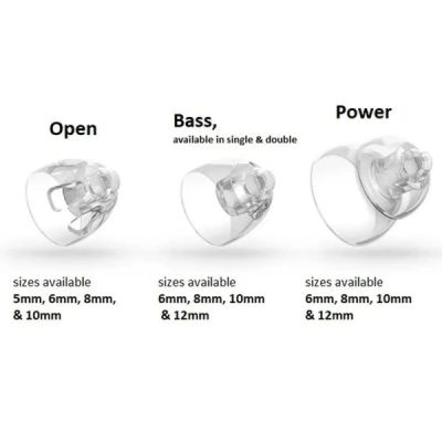 Oticon miniFit domes showing different styles