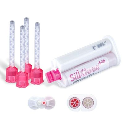 Westone SiliClone S-50 Impression Material, Single Cartridge with 4 Pink Mixing Tips
