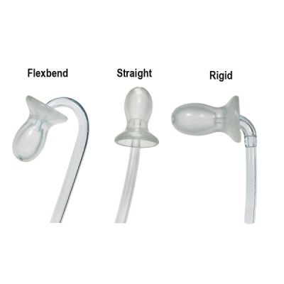 Self Forming Canal Tips shown with the three types of tubing, Flexbend, Straight, Rigid.