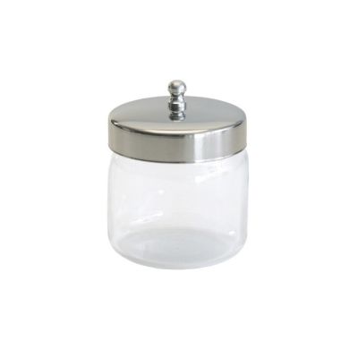 Glass Dressing Jar with Stainless Steel Lid, 3" x 3", 111.6g