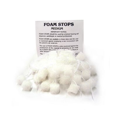 Foam Ear Stops, Medium White, Pack of 50