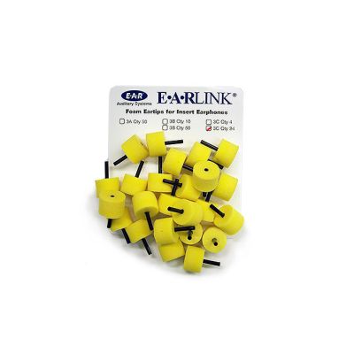 E-A-RLINK foam eartips for insert earphones, size 3C large, pack of 24