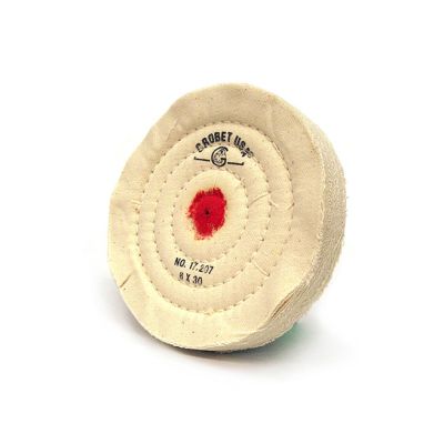 Buffing Wheel, 6" Diameter 30 Ply, Cotton Flannel, Shellac Center