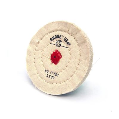 Buffing Wheel, 5" Diameter 30 Ply, Muslin, Uncombed, 51.2g
