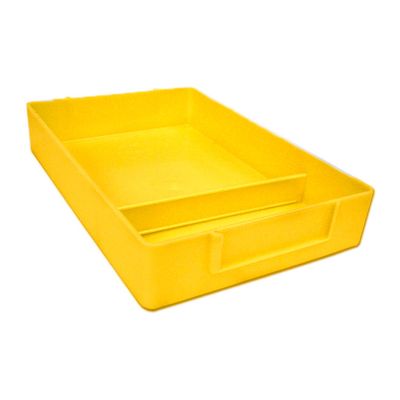 Yellow stackable plastic supply tray
