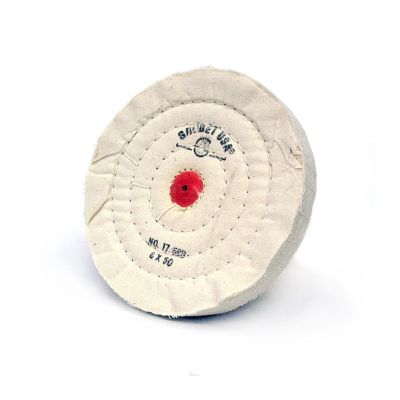 Buffing Wheel, 6" Diameter 50 Ply, Trimmed Muslin, Uncombed