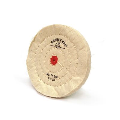 Buffing Wheel, 6" Diameter 30 Ply, Muslin, Shellac Center