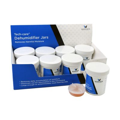 Tech-care Dehumidifier Jars in a display box of 8 jars
