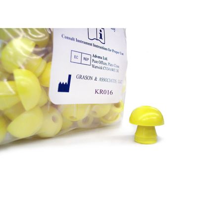 Grason & Associates KR016 Single Use Eartips, 16 mm, Yellow, Pack of 100
