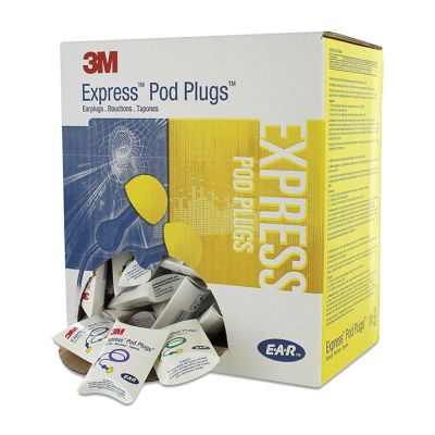 E-A-R Express Pod Plugs, Corded, Assorted Colors, Box of 100 Pairs