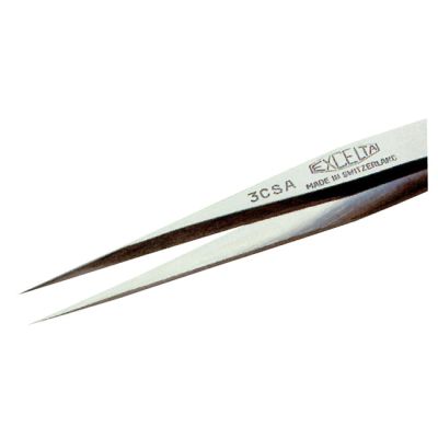 Excelta 3C-SA Straight Tip Tweezers with Very Fine Points