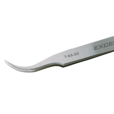 Excelta 7-SA Curved Tip Tweezers with Very Fine Points