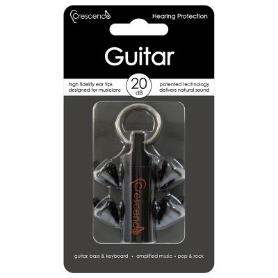 Crescendo ear plugs for guitarist