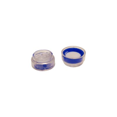 Pair of Dynamic Ear DM 15 filters. Blue with clear outer shell.