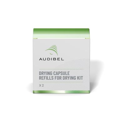 Audibel drying capsule refills for drying kit. Box of two