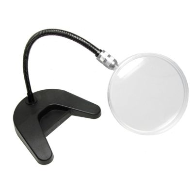 Magnifying Glass with Light and Stand, Silver 4X Page Magnifier